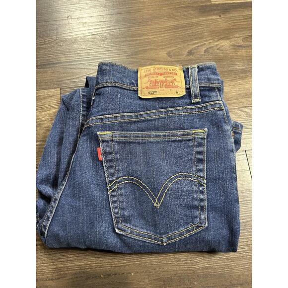 Vntg Levi’s 512 Slim Taper Womens Jeans Size 10 Mis Dark Wash‎ Denim Made in USA - Picture 6 of 7